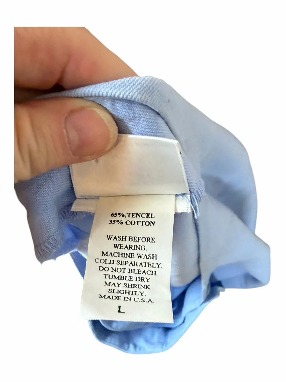 Eileen Fisher Pastel Blue Skirt Size Large Tencel Cotton Blend Wrap Front A-Line